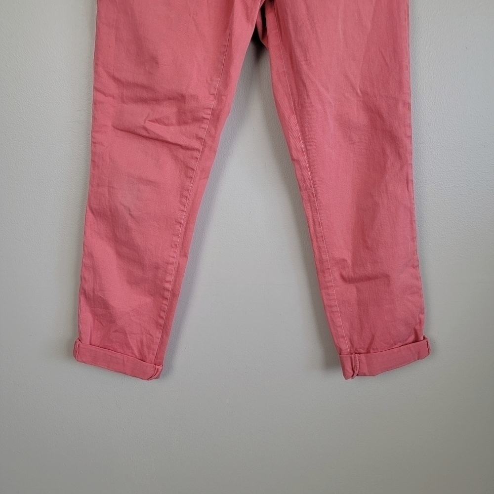 Anthropologie 26 Chino Pink Relaxed Fit Straight Stretch Ankle Cotton Pants 2 - Picture 6 of 14